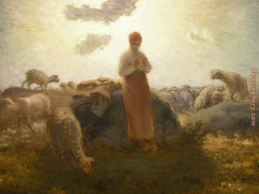 Keeper of the Herd painting - Jean Francois Millet Keeper of the Herd art painting